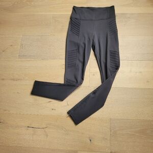 Athleta Leggings Women's sz XS Delancey Moto Tights Black Athletic Activewear